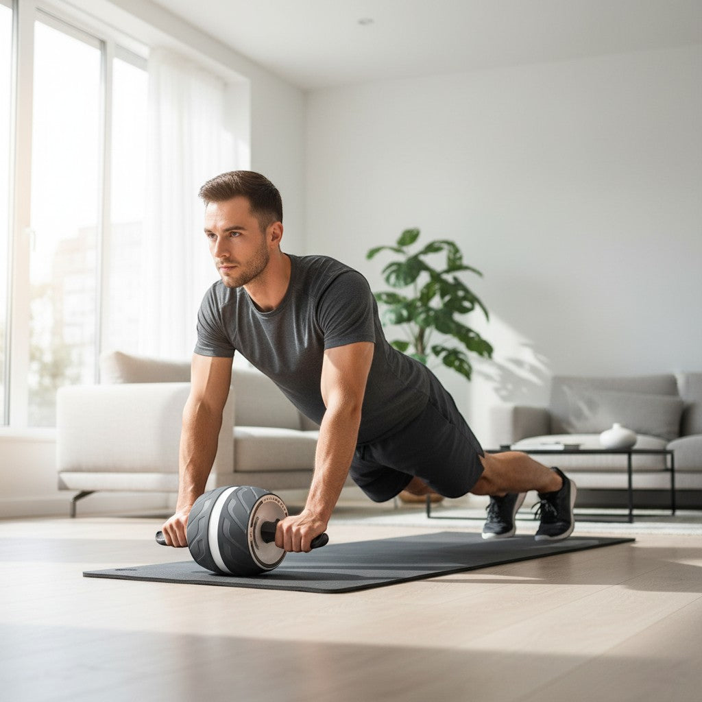 Train comfortably with an ab roller wheel featuring ergonomic support and a stable rolling design.