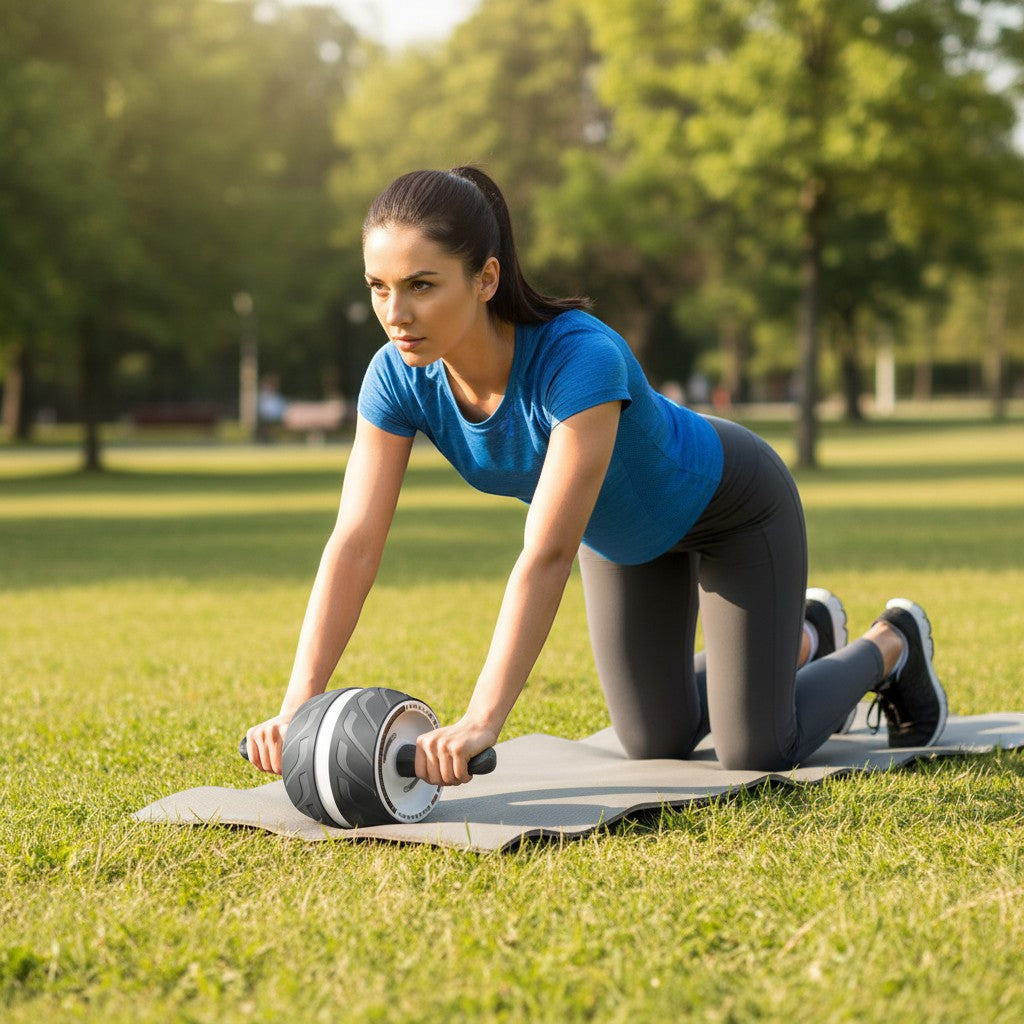 Take your home workouts to the next level with a durable ab roller designed for fitness and mobility training.