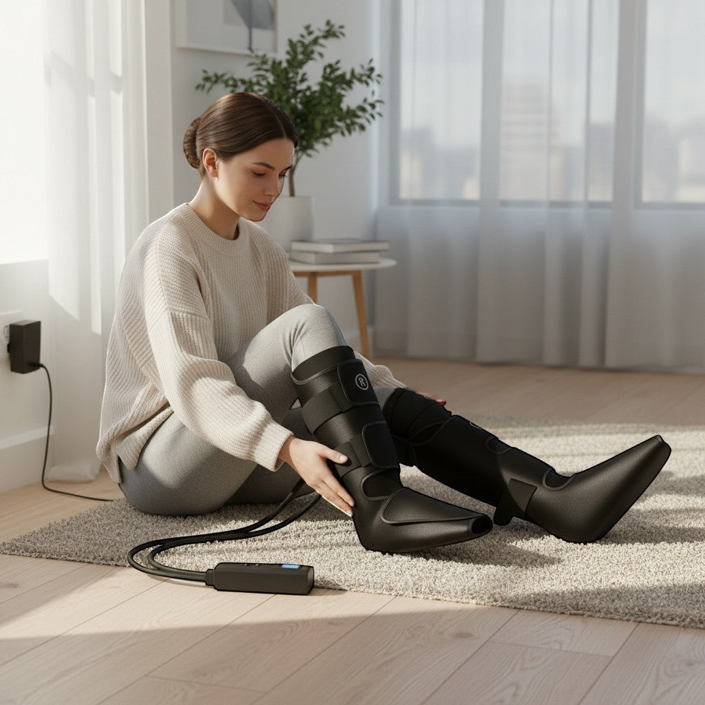 A comfortable air compression massager designed to complement your relaxation routine and active lifestyle.
