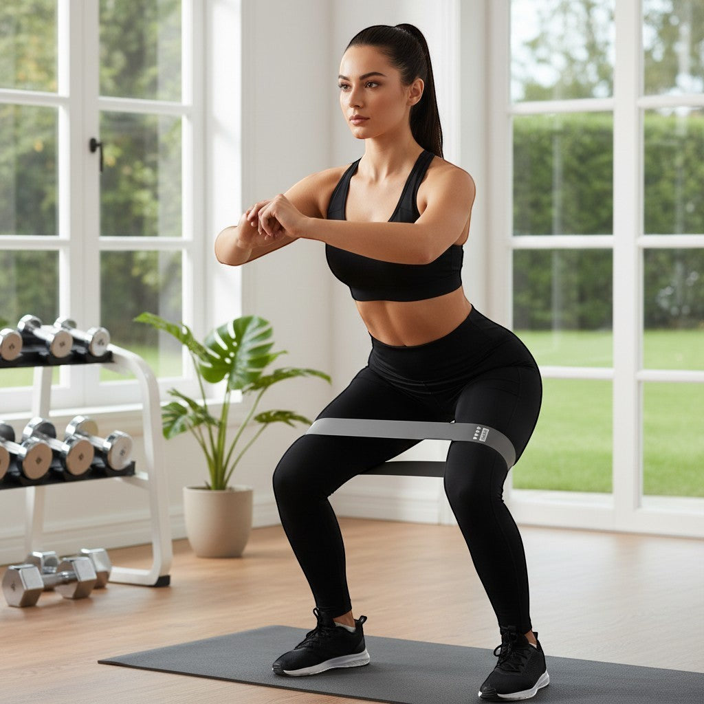 A lightweight and durable resistance band set designed to support a variety of workout styles.