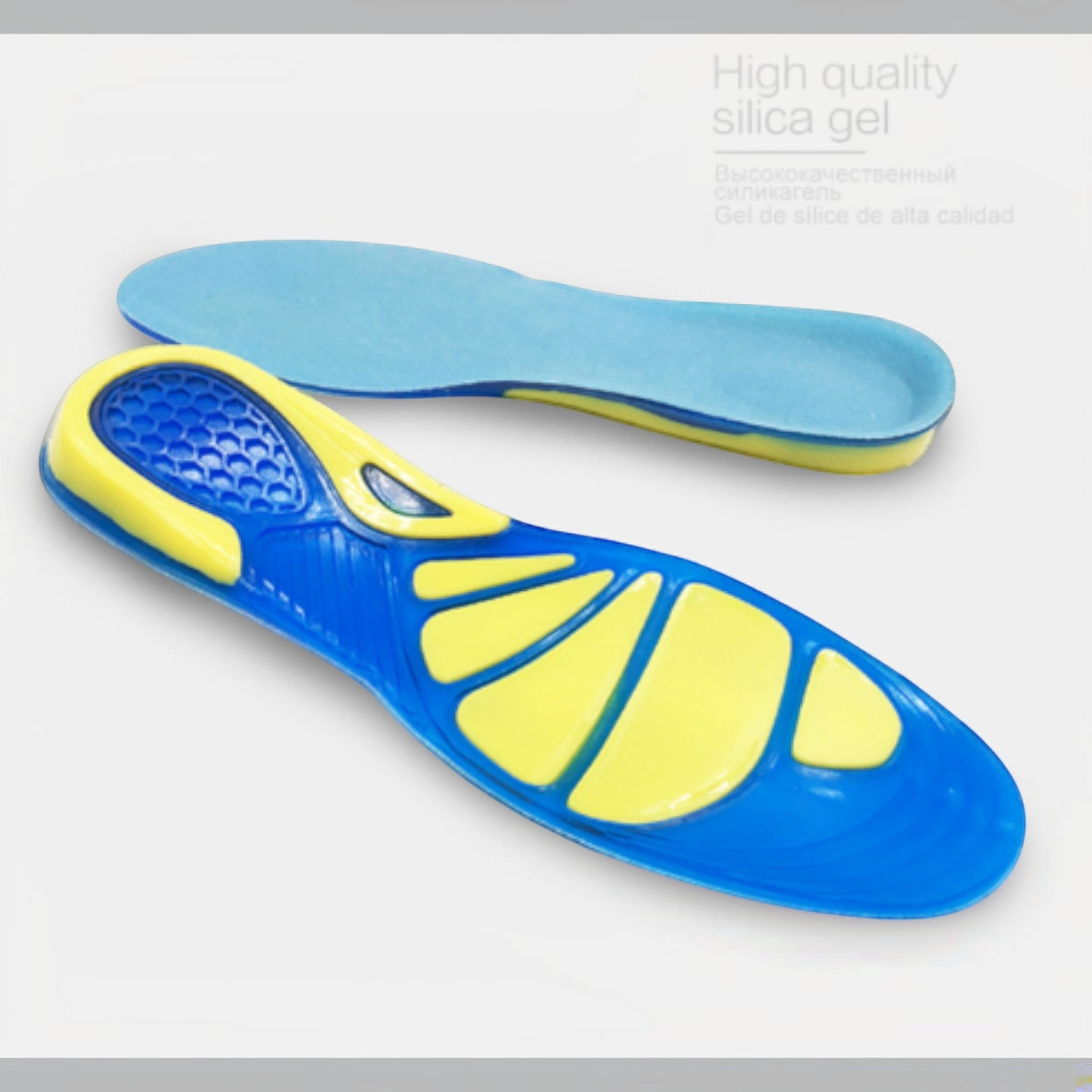 Designed for comfort and support, these gel insoles are suitable for running shoes, sports shoes, and casual footwear.