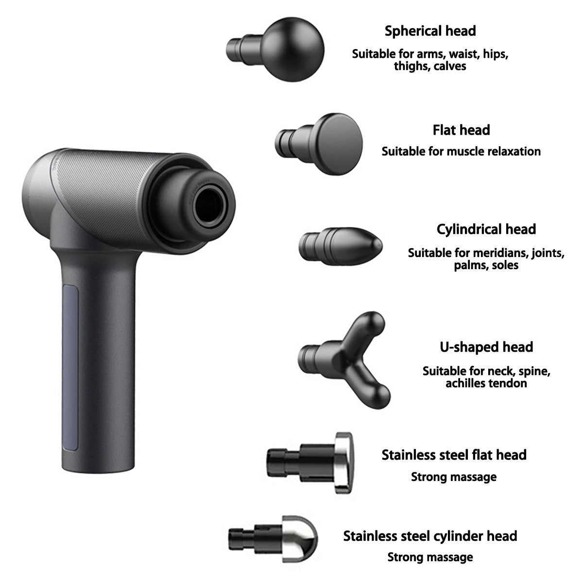 A versatile massage gun designed for fitness enthusiasts, active lifestyles, and home wellness routines.