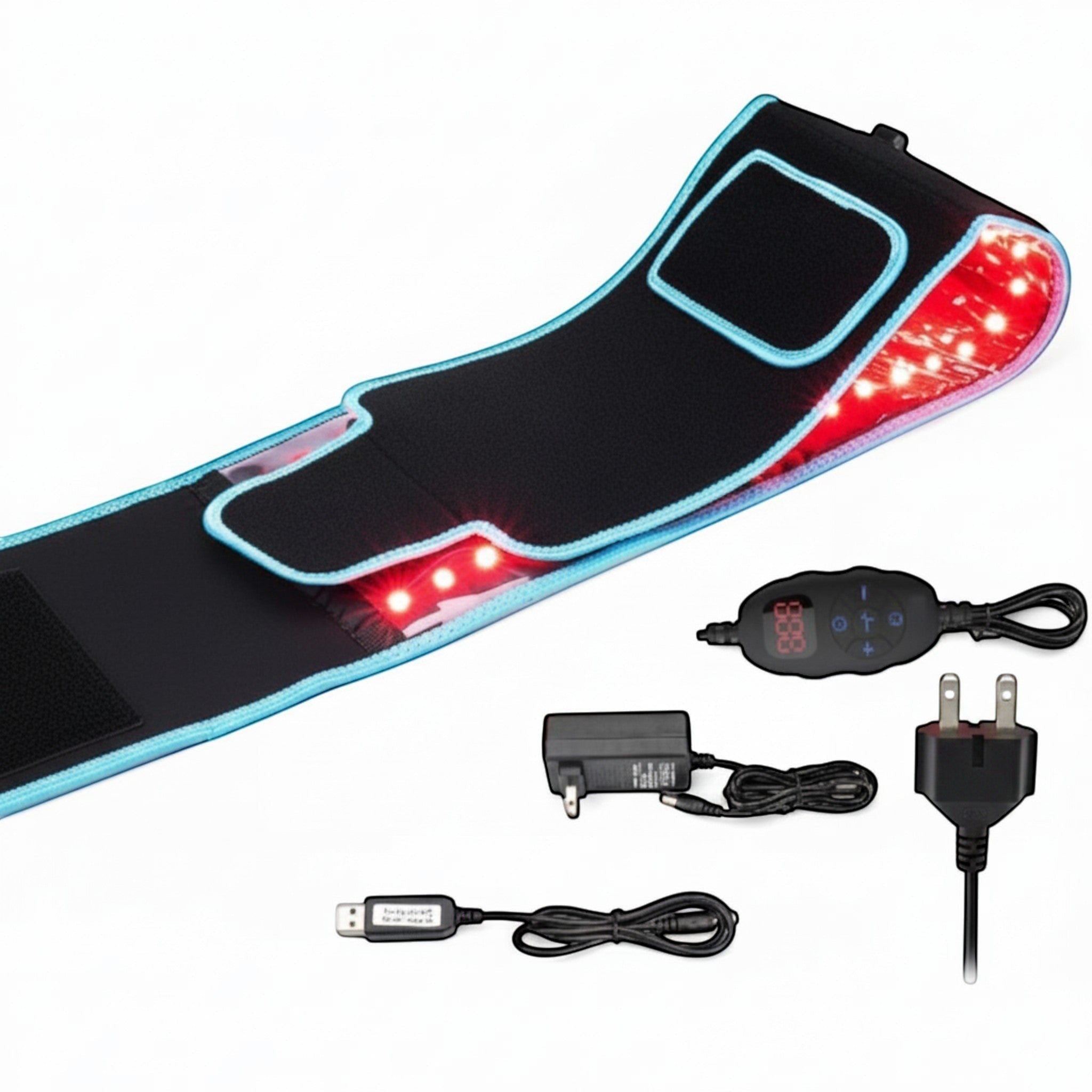 Enjoy a comfortable and portable wellness experience with a wearable LED therapy belt.