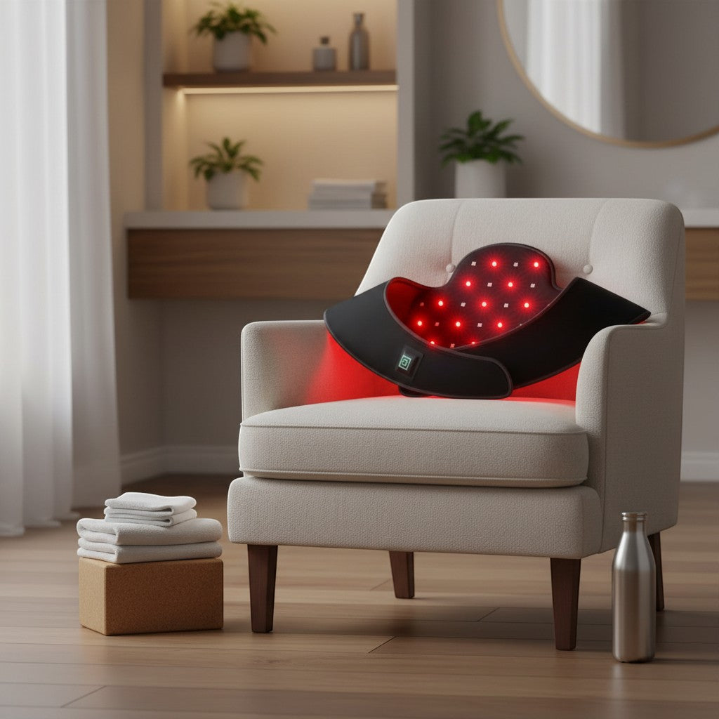 red light therapy cape, muscle recovery device, red light therapy at home, post workout recovery, muscle relaxation therapy, wellness recovery device, shoulder recovery therapy, back recovery device, fitness recovery equipment, infrared therapy cape