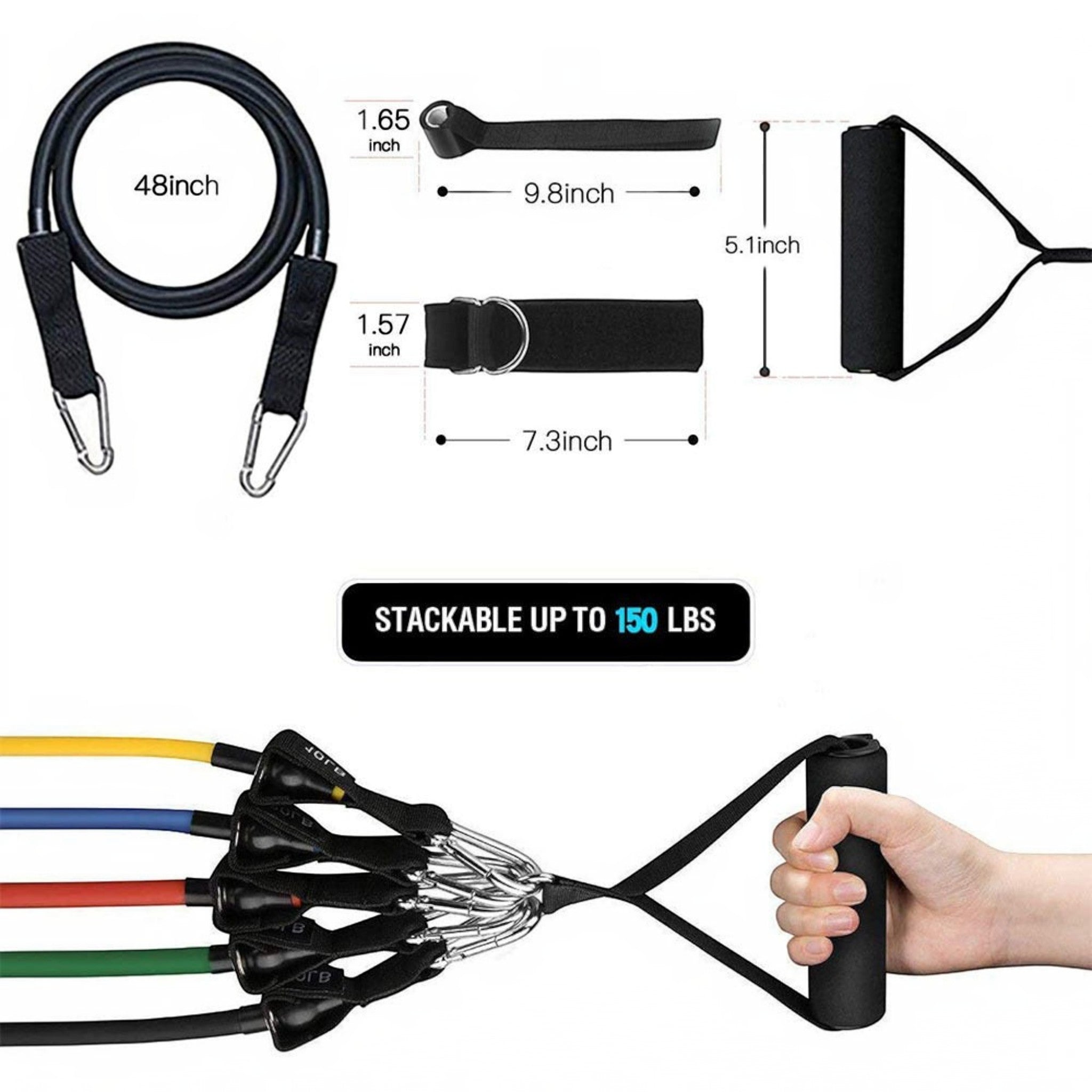 Train anytime, anywhere with a complete resistance bands workout kit designed for strength, mobility, flexibility, and fitness routines.