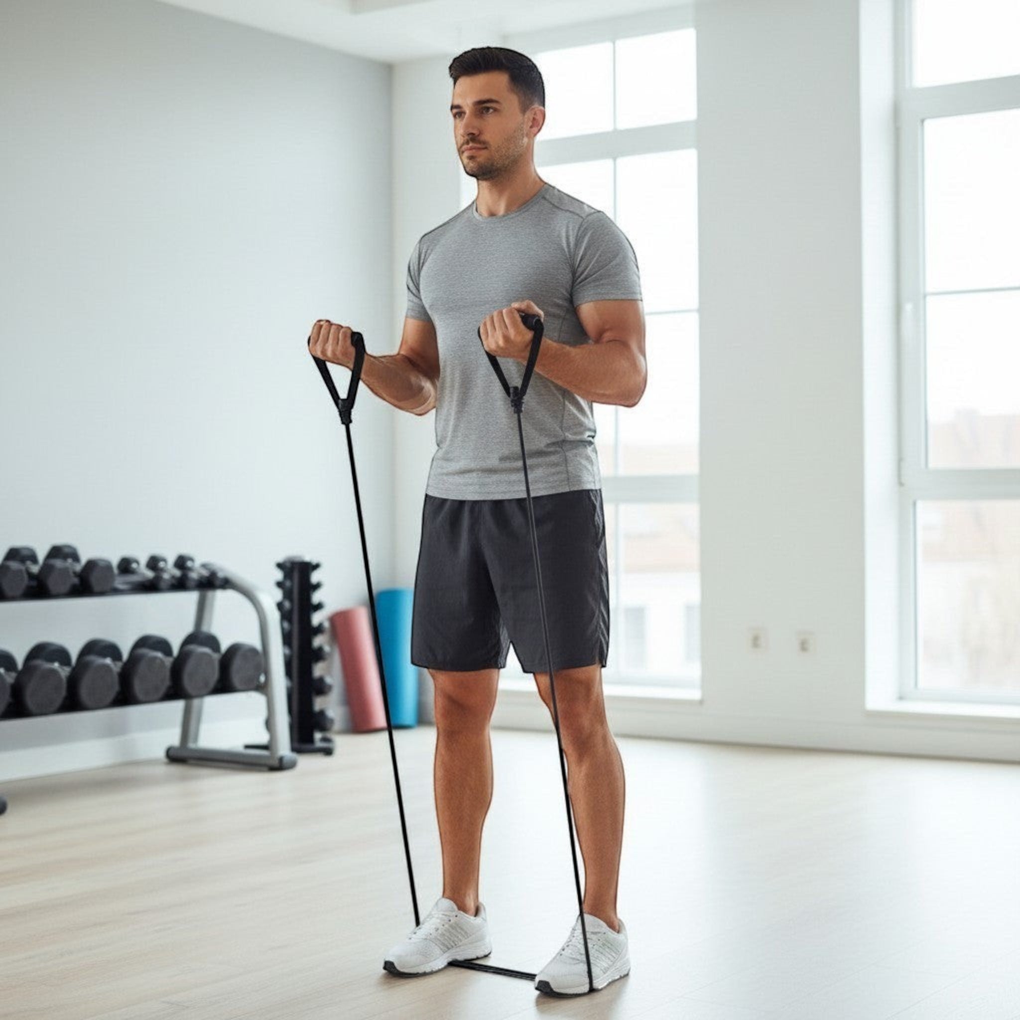 Enhance your fitness routine with resistance tube bands designed for stretching, mobility work, and full-body workouts.