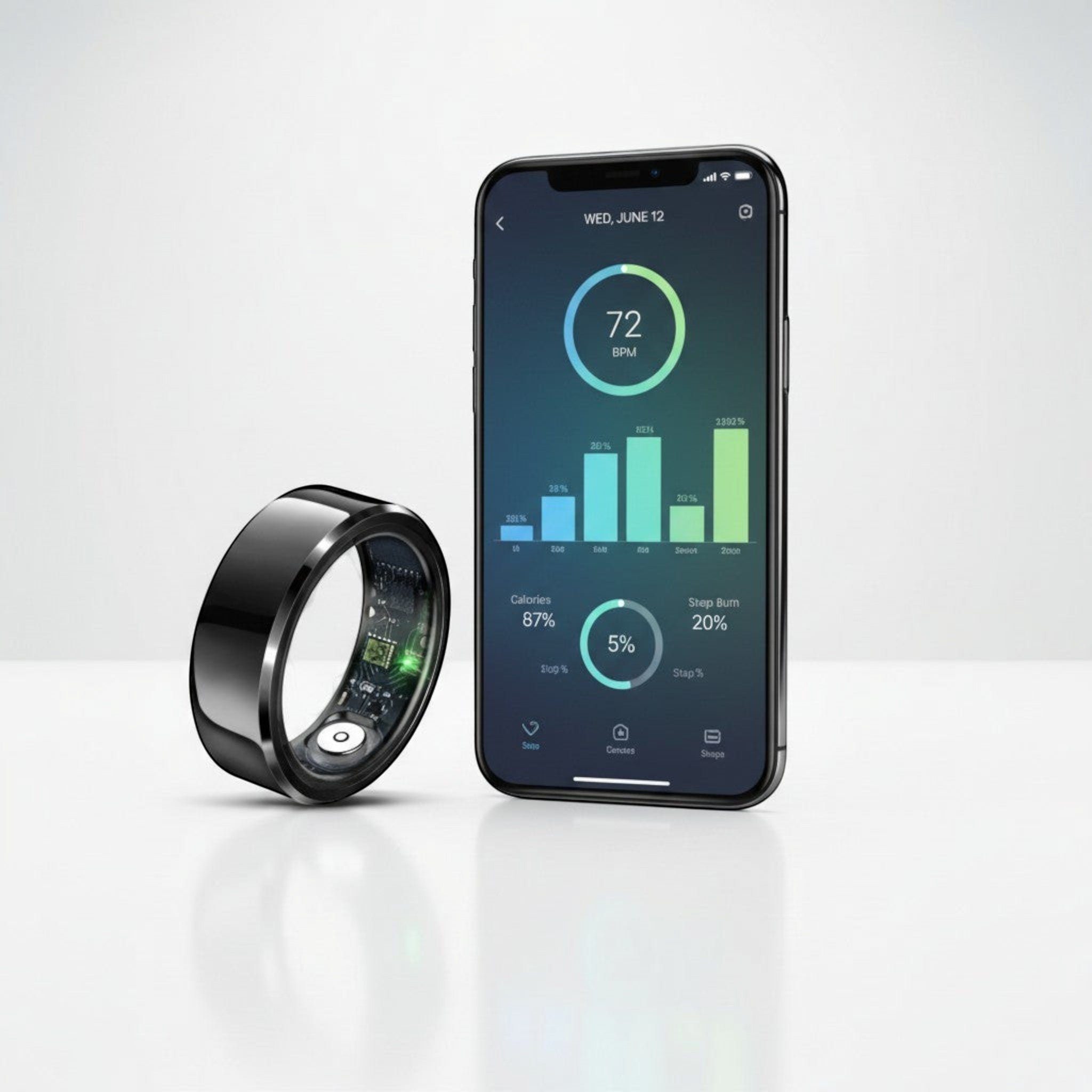 Stay connected to your fitness goals with a smart ring designed to monitor activity, heart rate, and daily performance.