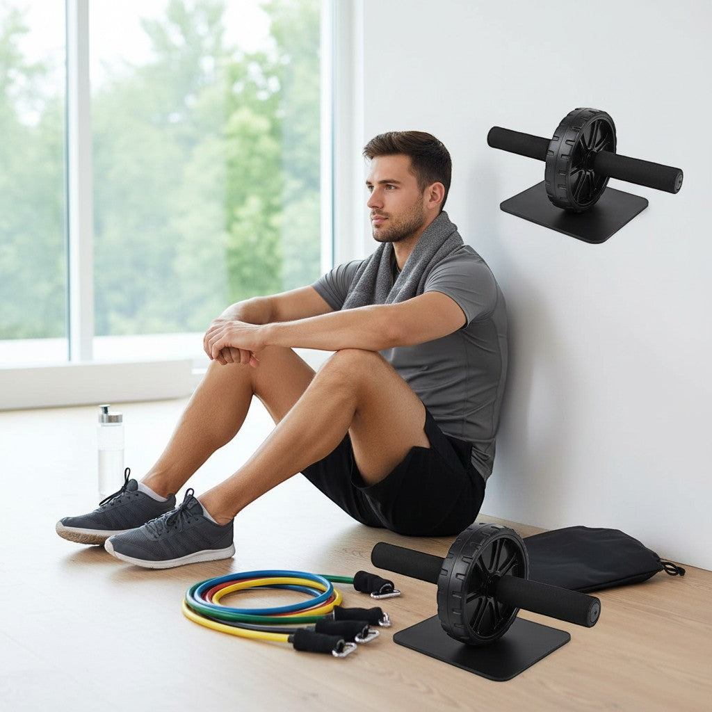 Compact and easy to use, this ab roller and knee mat set is ideal for home workouts, fitness routines, and active lifestyles.