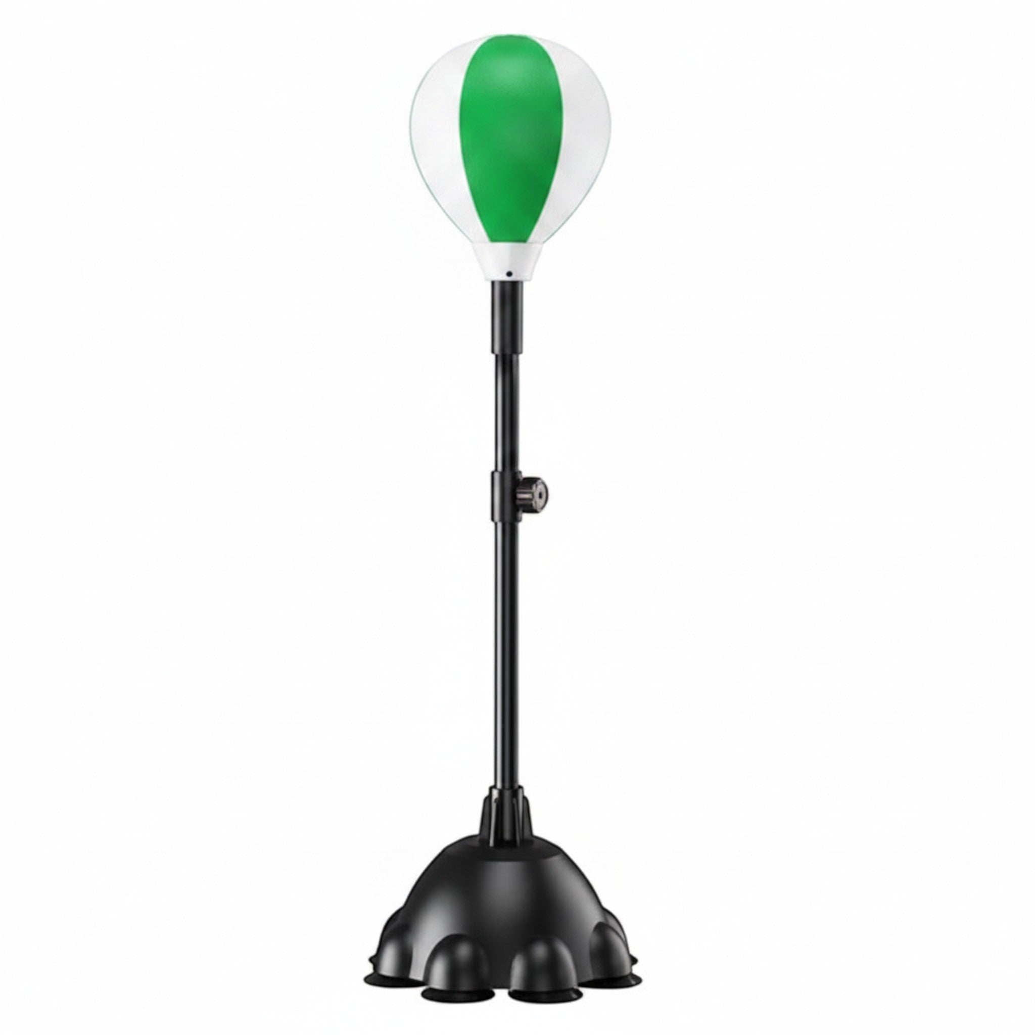 Saco de boxeo vertical The Fitness Universe branco e verde em PU, para treino de força e cardio em casa.